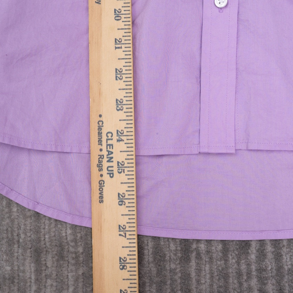Talbots Button Up Shirt Women L Purple NWT Long Sleeve Cotton Pocket - Picture 3 of 9